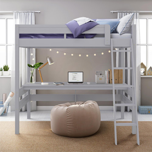 Isabelle & Max™ Everiz Twin Solid Wood Loft Bed with BuiltinDesk by